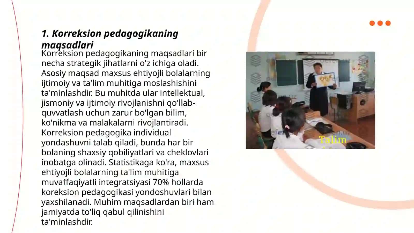 Korreksion pedagogikaning asosiy vazifalari, tamoyillari va metodlari 3