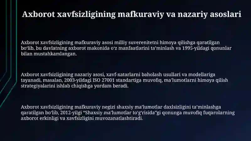 Axborot xavsizligini ta'minlashni g‘oyaviy-nazariy asoslari 3