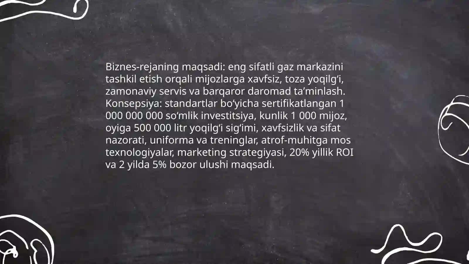 Biznes reja yaratish eng sifatli gaz markazi mavzusida 3
