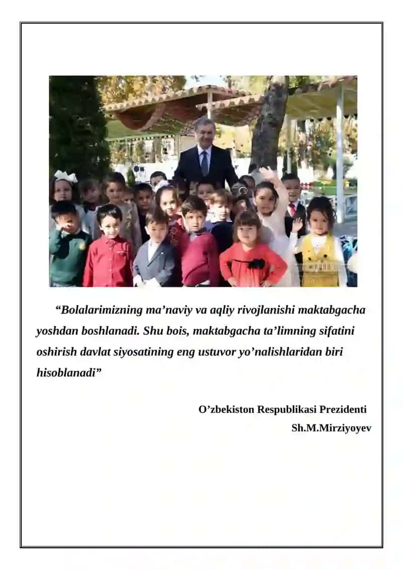 “MAKTABGACHA TA’LIM TASHKILOTI TARBIYACHISI” YO’NALISHI 3