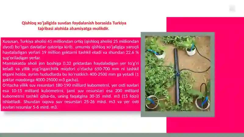 Qishloq xoʻjaligi suv resurslaridan oqilona foydalanish va xorijiy tajribalari 3