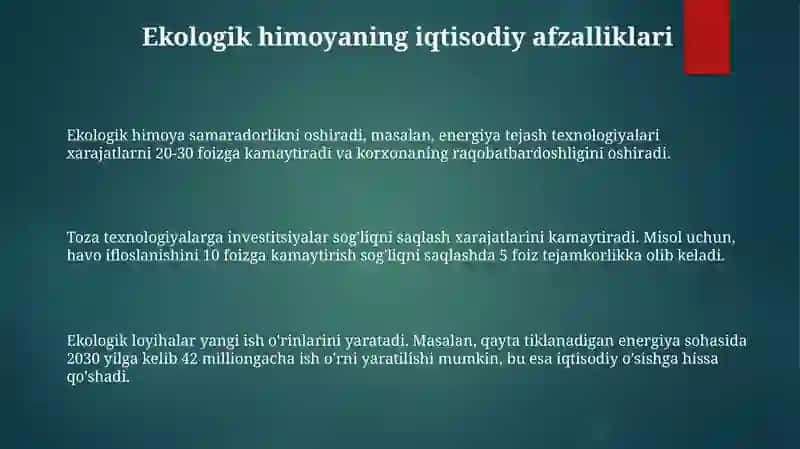 Atrof-muhitni muhofaza qilishga investitsiya jalb qilish yullari 3