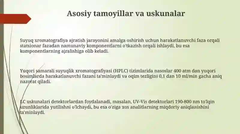 Suyuqlik xromotografiyasini tahlil qilish 3