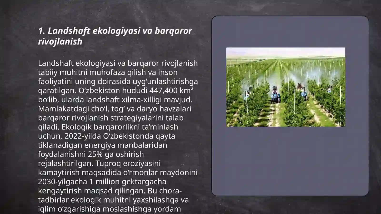 Landshaftlarni oʻrganishda modellashtirish va landshaftlarning maxsus faoliyati haqida maʼlumot 3