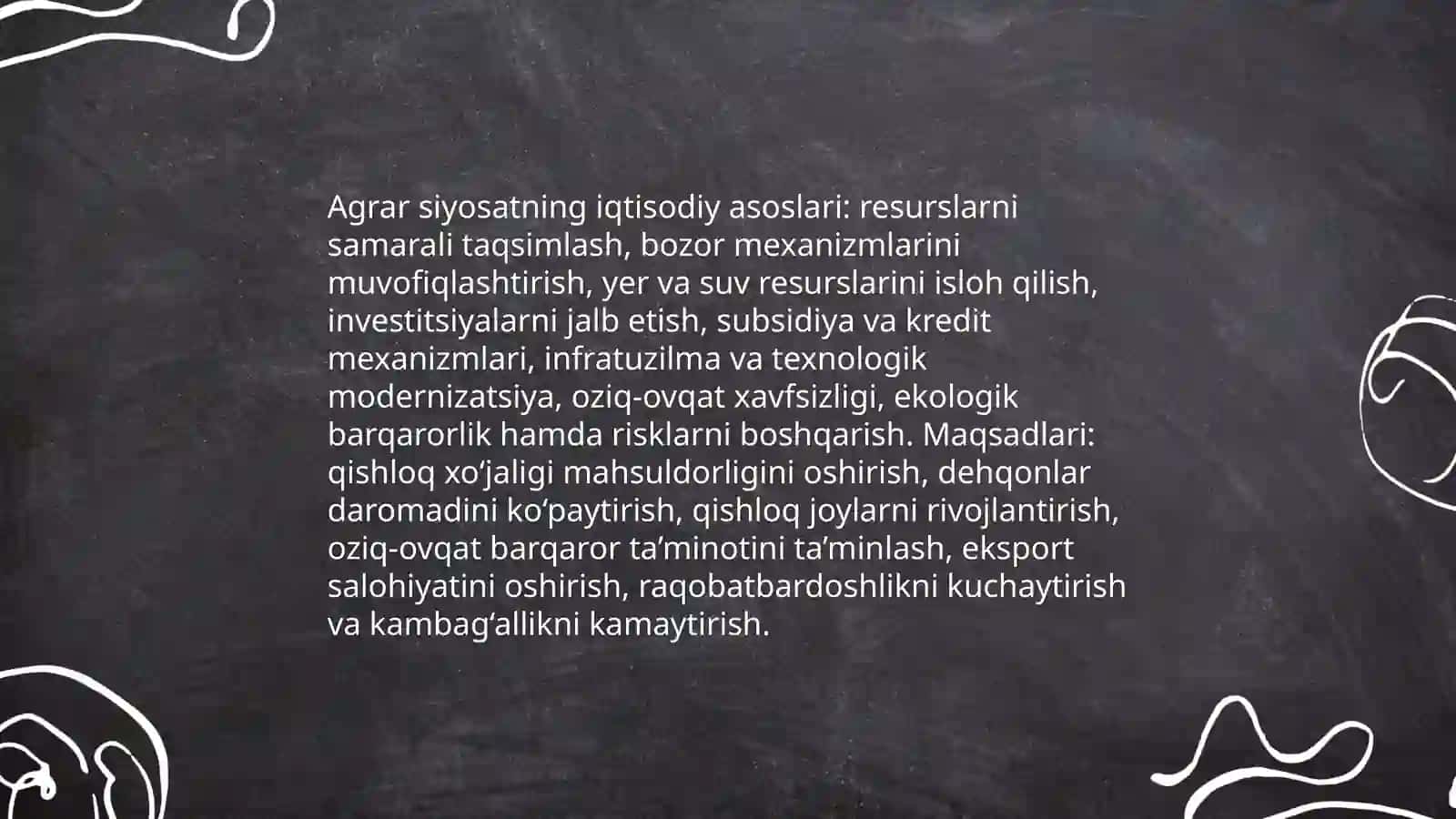 Agrar sohani rivojlantirishning iqtisodiy siyosati 3
