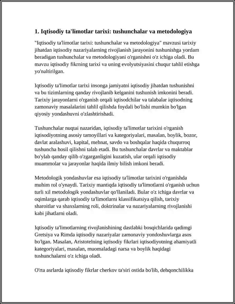 Iqtisodiy ta'limotlar tarixi: tushunchalar va metodologiya 3