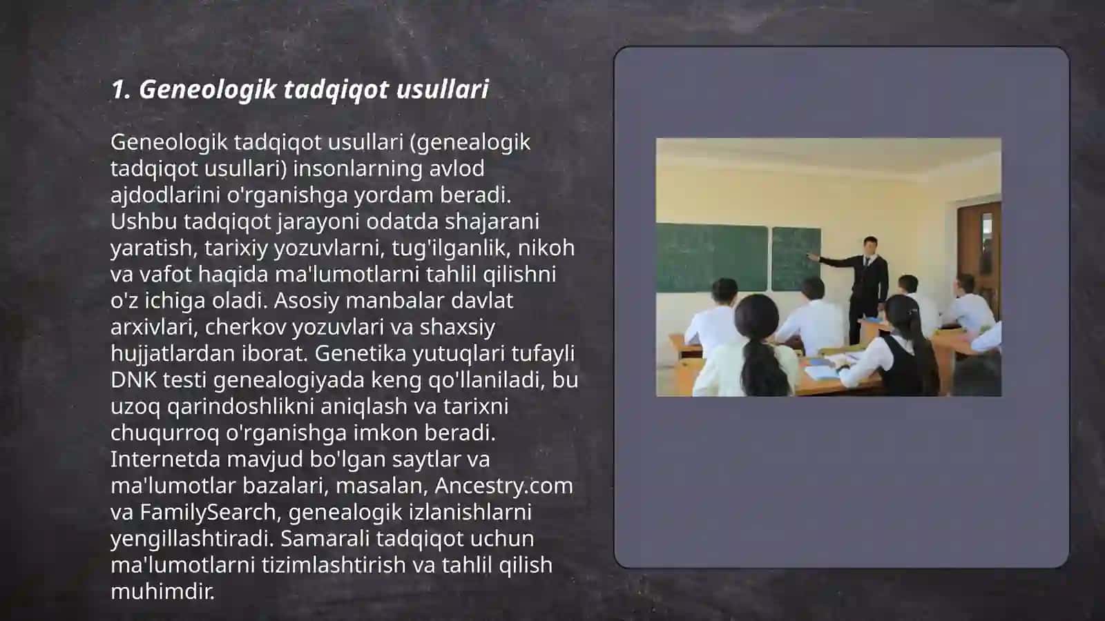 Geneologik tadqiqot usullari 3