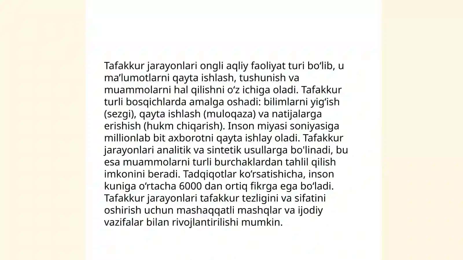 Tafakkur va intellektual qobiliyatlar 3