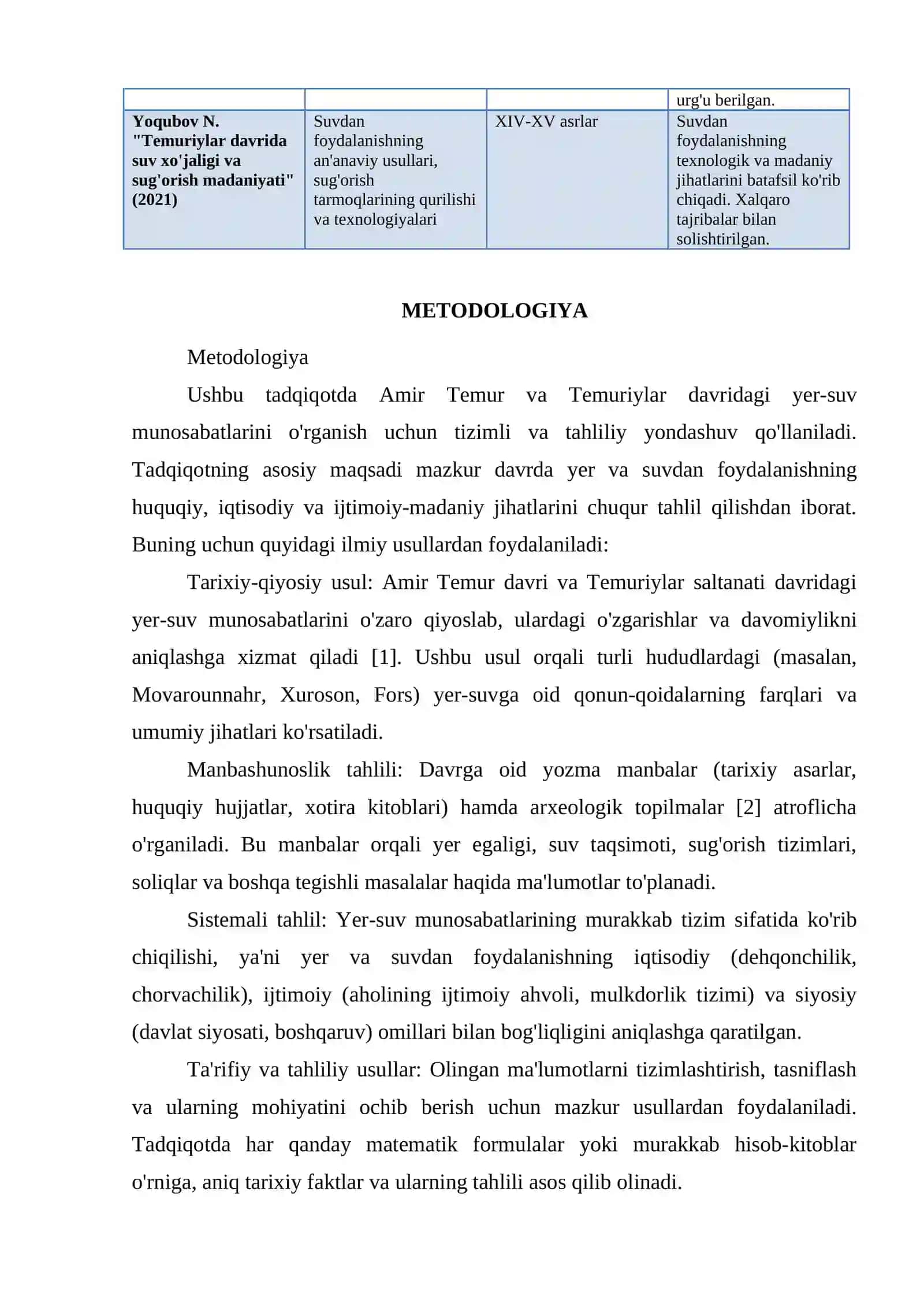 AMIR TEMUR VA TEMURIYLAR DAVRIDA YER- SUV MUNOSABATLARI 3