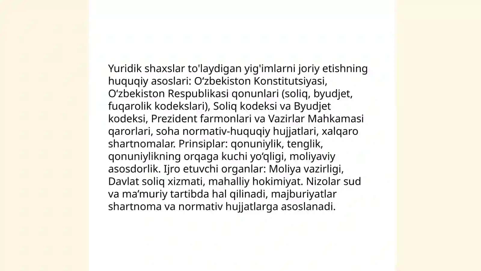 Yuridik shaxslar to'laydigan yig'imlarni joriy etilishi, iqtisodiy mohiyati va turlari 3