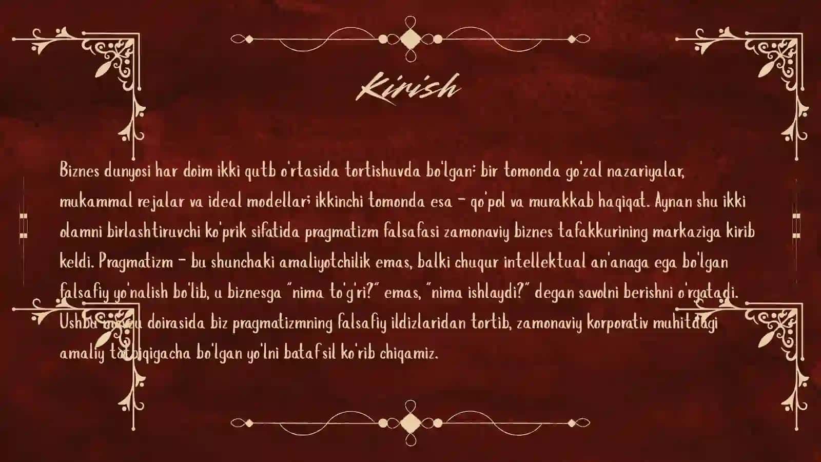 Pregmatizm biznes falsafasi sifatida 3