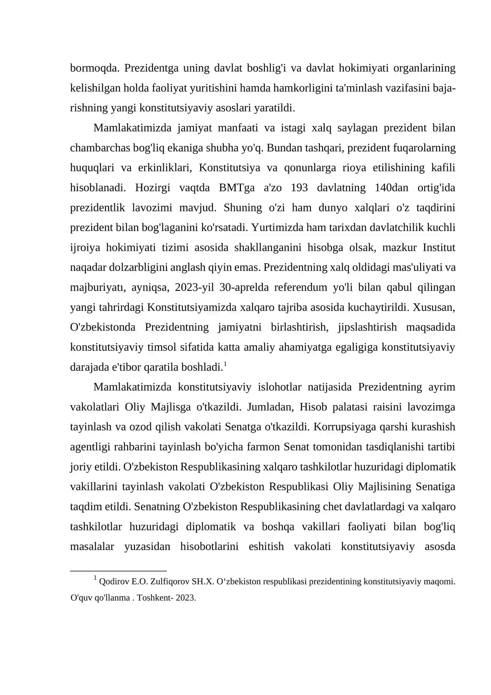 Oʻzbekiston Respublikasi Prezidentining konstitutsiyaviy maqomi 3