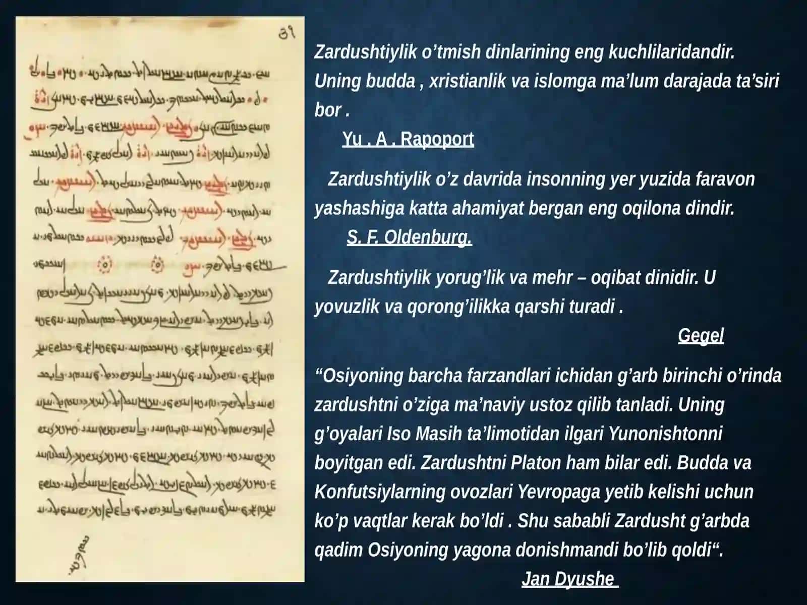 “AVESTO” –Zardushtiylikningmuqaddaskitobisifatida 3