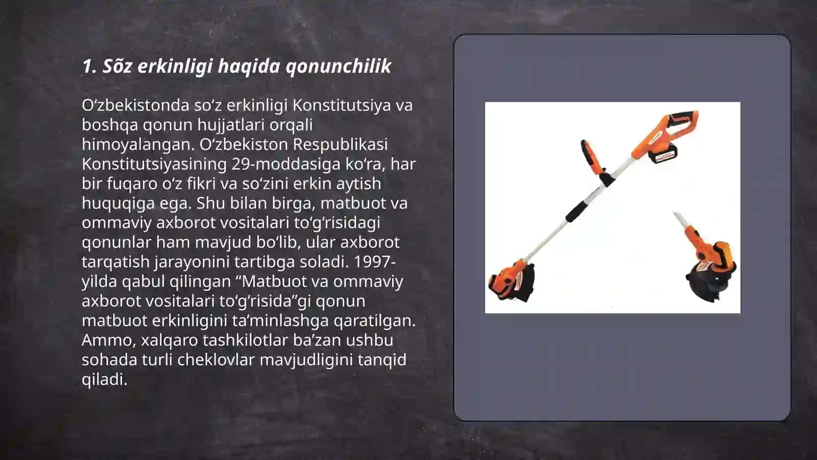 Sõz erkinligini ta'minlash:ommaviy axborot vositalari va matbuot 3