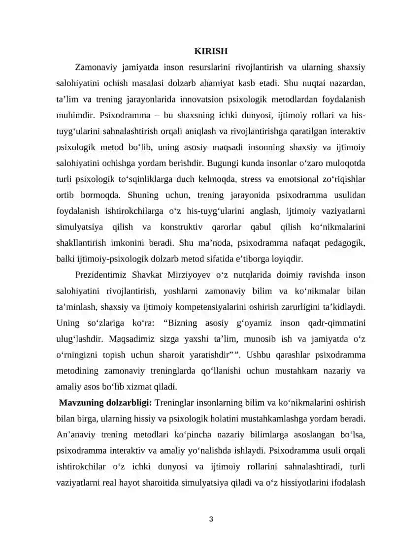TRENINGDA PSIXODRAMMA USULIDAN FOYDALANISH 3