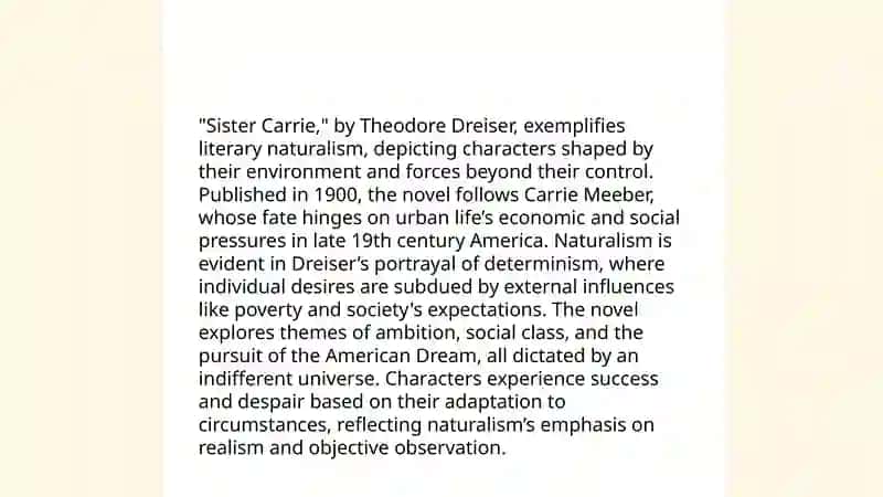 Theodore Dreiser "Sister Carrie" 3