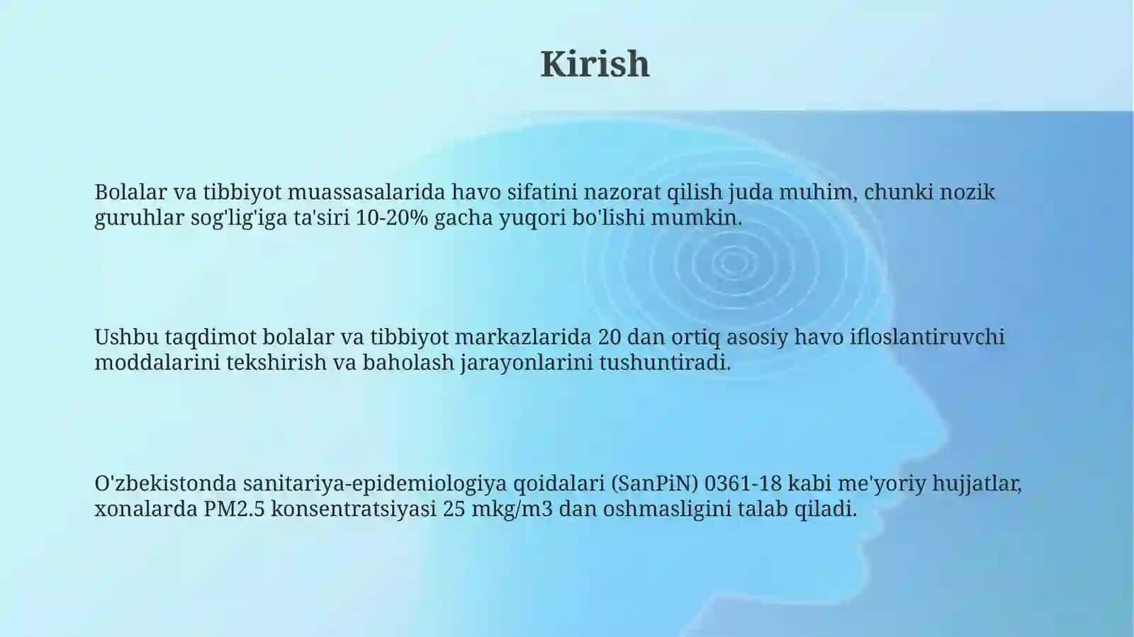 Bolalar va davolash muassasalaridagi xonalarda havoni tekshirish va baholash 3