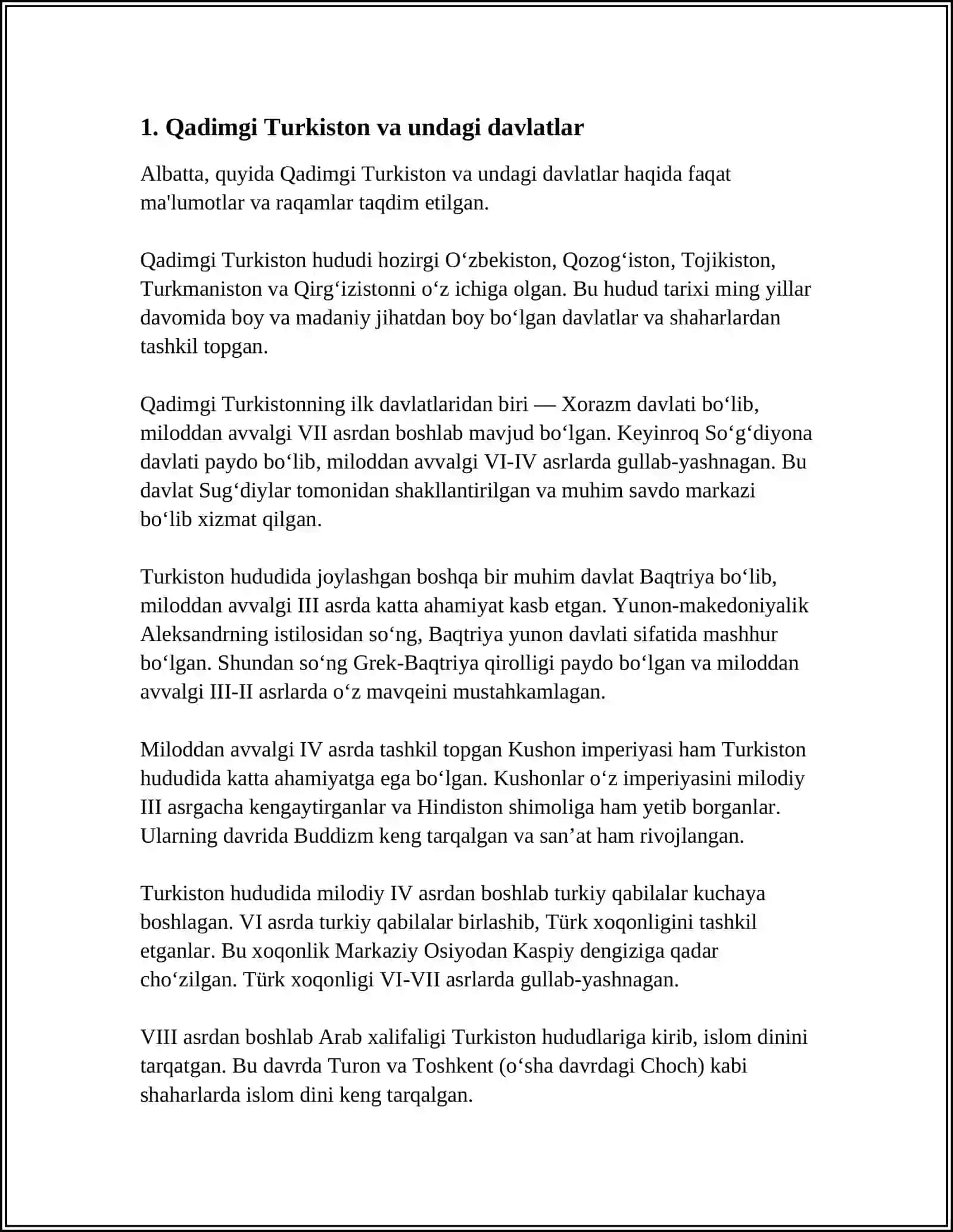 OʻZBEKISTONDA MUSTAQILIK GʻOYALARINING TARIXIY ASOSLARI (QADIMGI DAVIRDAN-16 ASRGA QADAR) 3
