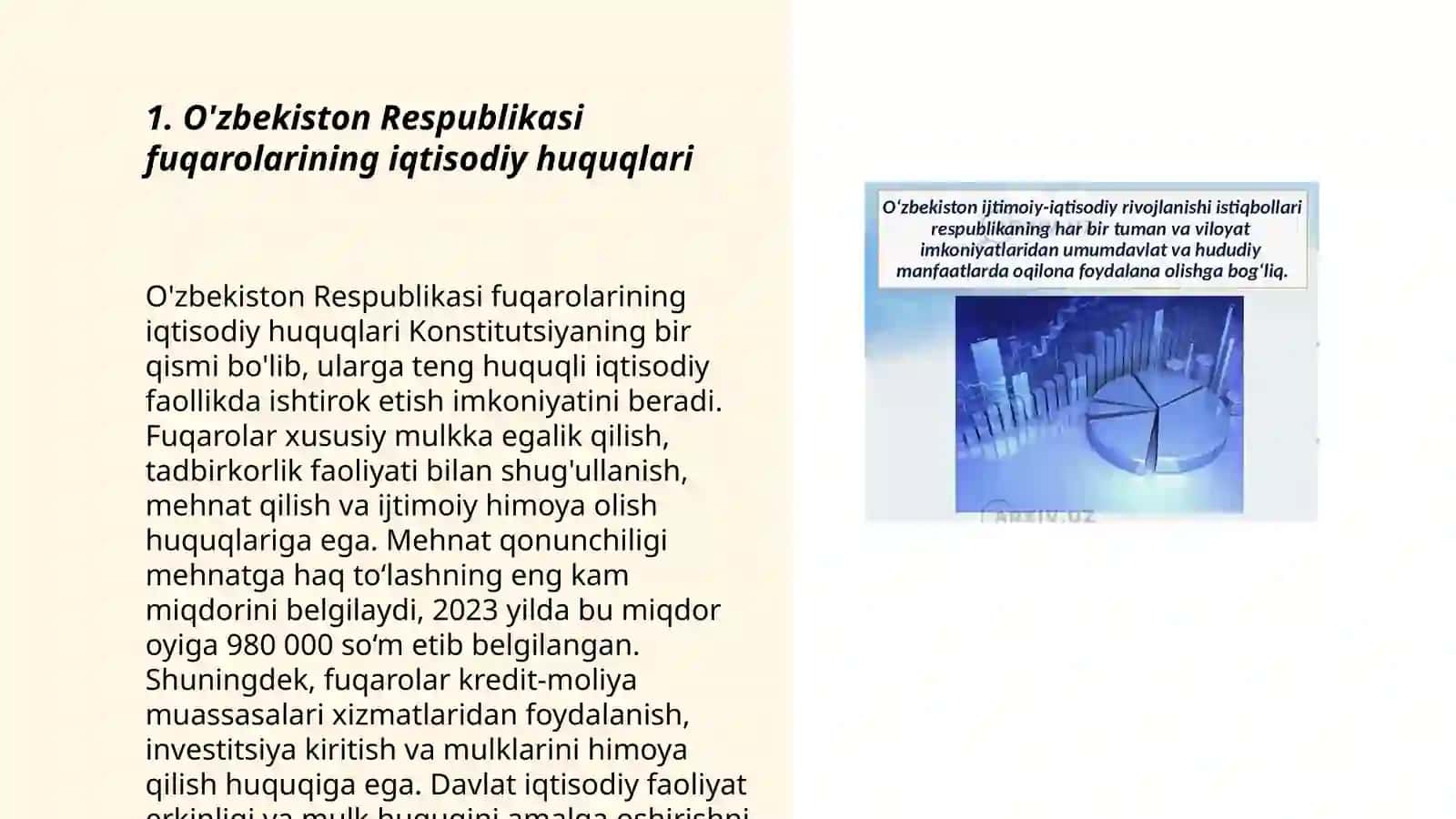 O'zbekiston Respublikasi fuqarolarining iqtisodiy, ijtimoiy, madaniy va ekologik huquqlari 3
