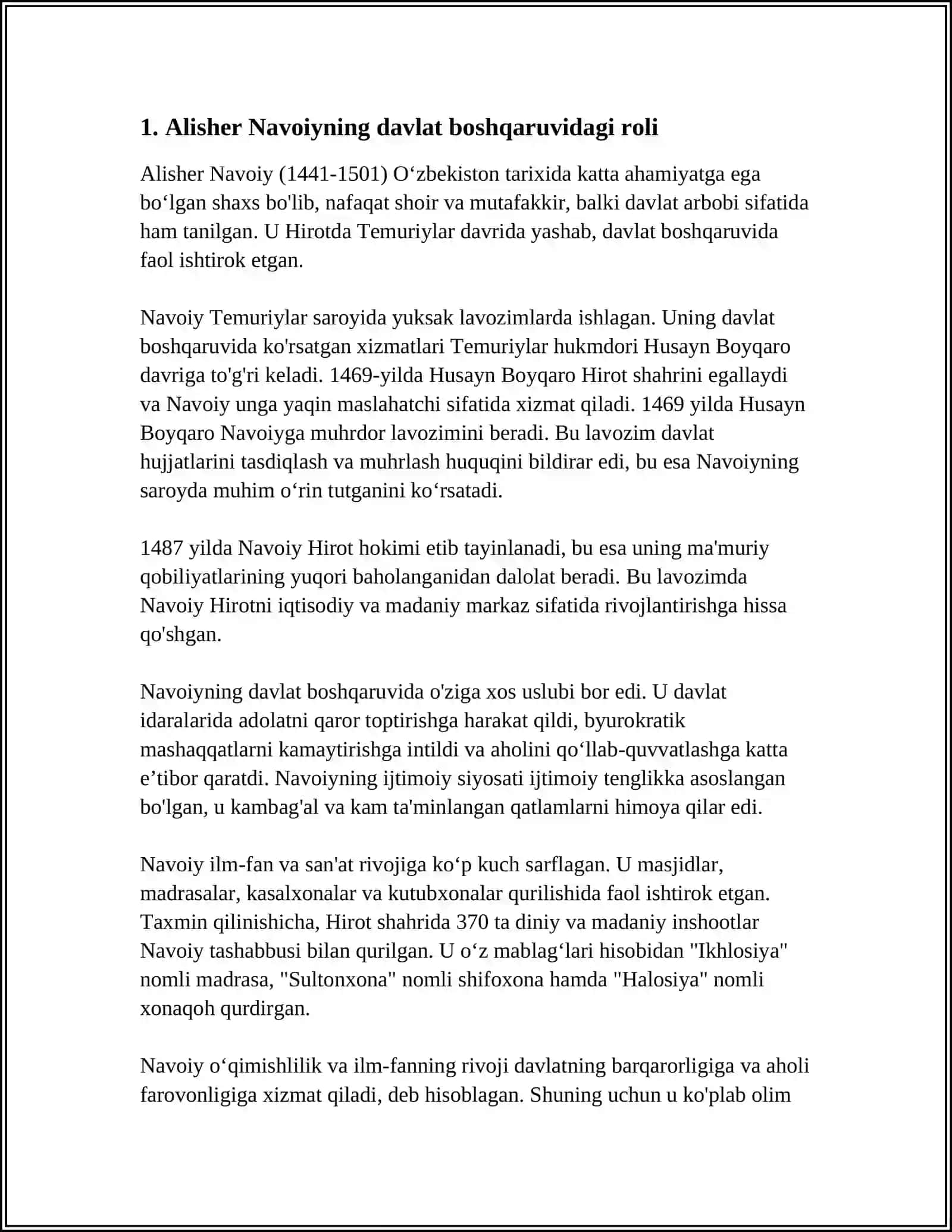 ALISHER NAVOIY DAVLAT VA JAMOAT ARBOBI SIFATIDAGI FAOLIYATI 3