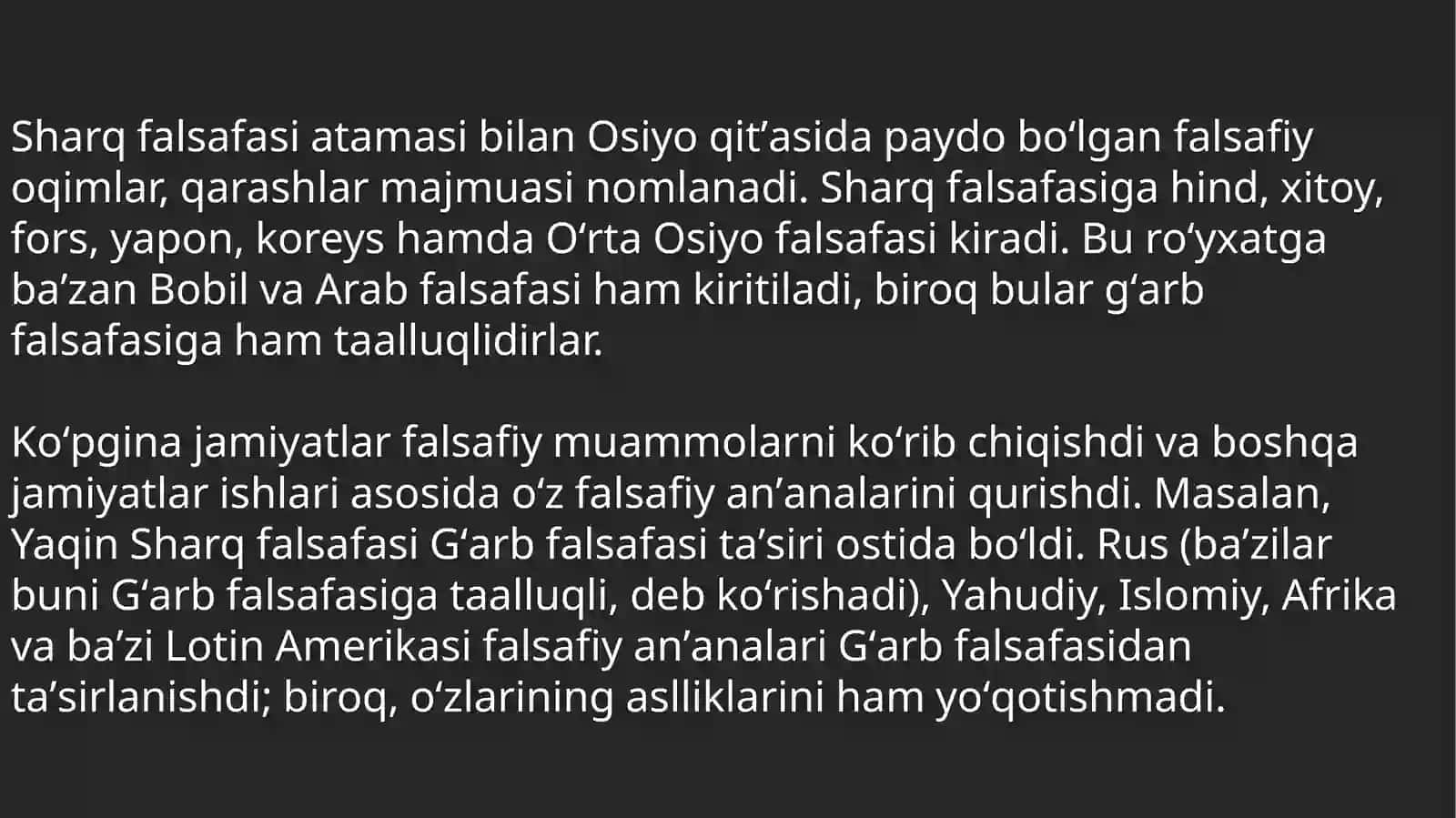 SHARQ FALSAFASI 3