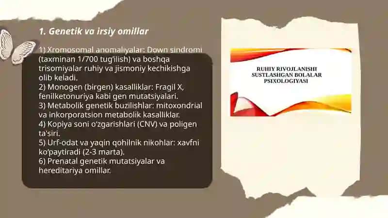 Ruhiy va jismoniy rivojlanishda rivojlanishida orqada qolish sabablari Abdullajonova Hulkar 3