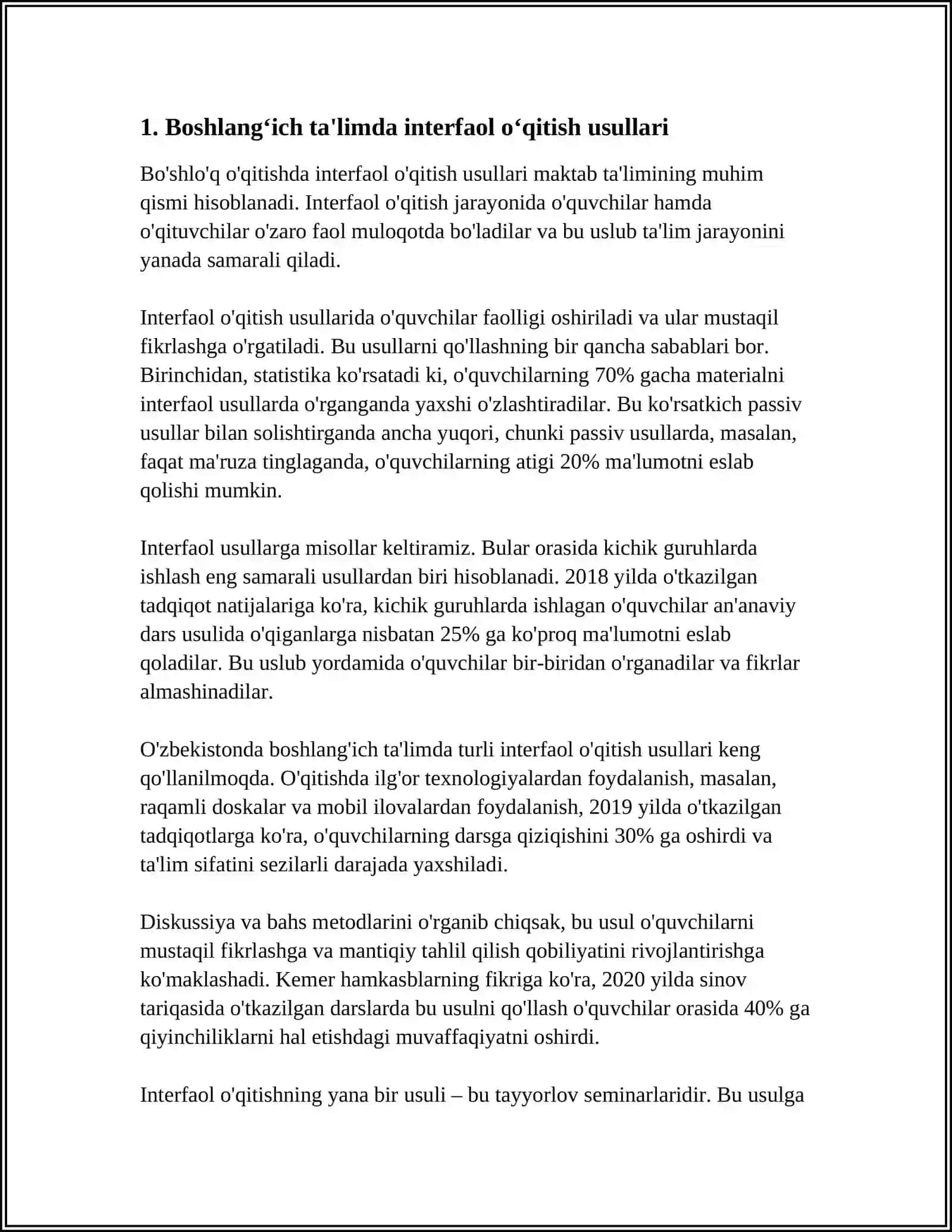 BOSHLANĞICH TA’LIM PEDAGOGIKASI FANINI ZAMONAVIY TENDENSIYALAR BILAN ÒRGANISH 3