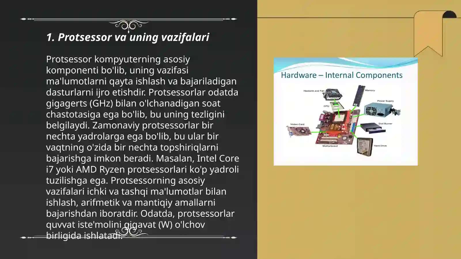 Kompyuterning asosiy qurilmalari va yordamchi qurilmalari 3