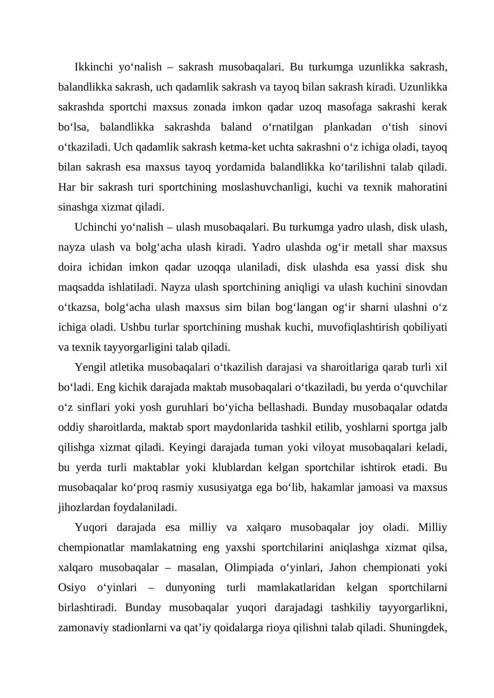 Yengil atletika bo'yicha musobaqa nizomini tuzish 3