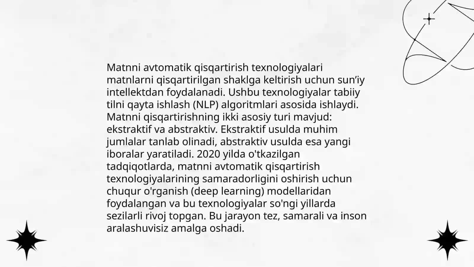 Matnni avtomatik qisqartirish(referatlash) 3