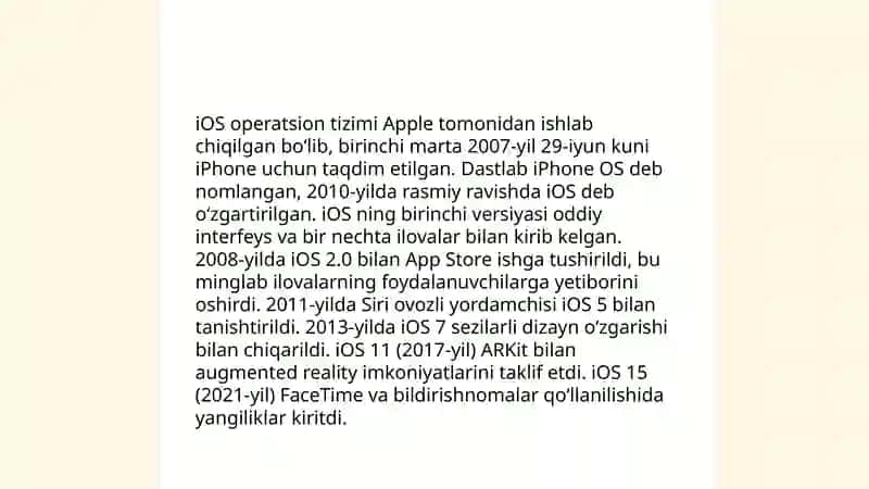 iOS operatsion tizimlarining rivojlanishi va ishlash printsipi 3