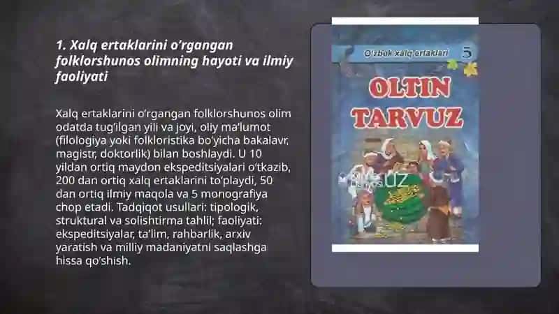 Xalq ertaklarini oʼrgangan folklorshunos olim faoliyati 3