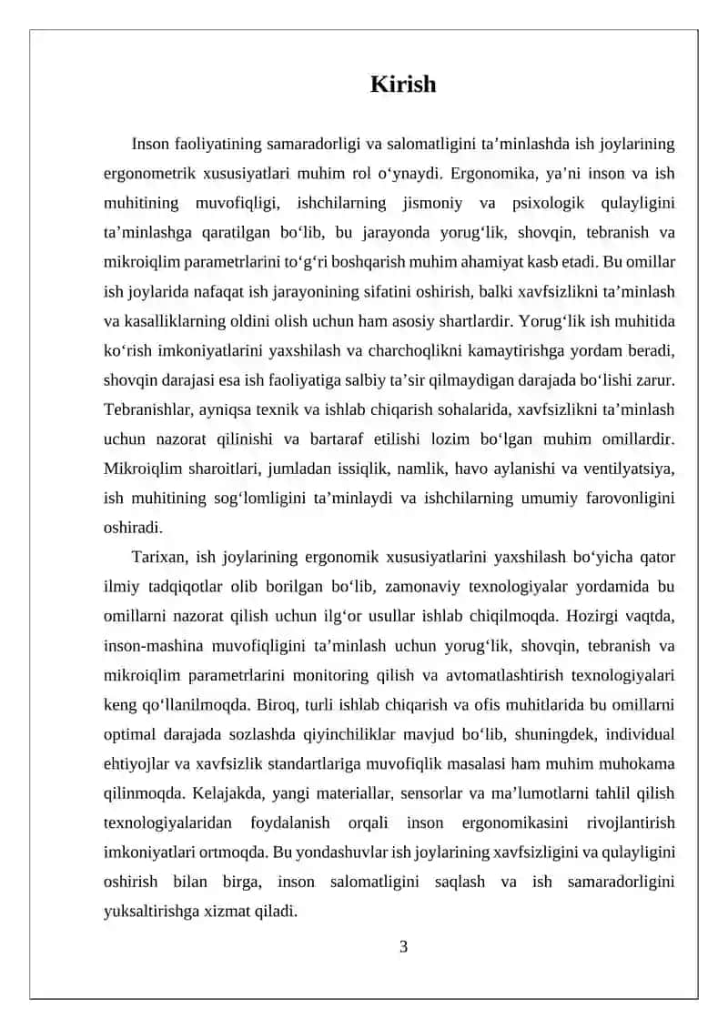 MUSTAQIL ISH - ISH JOYLARINING ERGONOMETRIK XUSUSIYATLARI 3