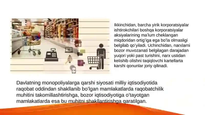 RIVOJLANGAN MAMLAKATLARDA MONOPOLIYAGA QARSHI SIYOSAT BORASIDA TAJRIBALAR 3