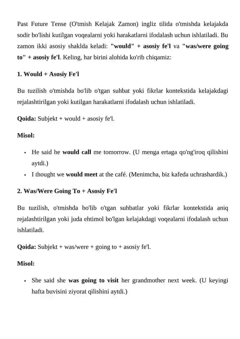 Past Future Tense 3