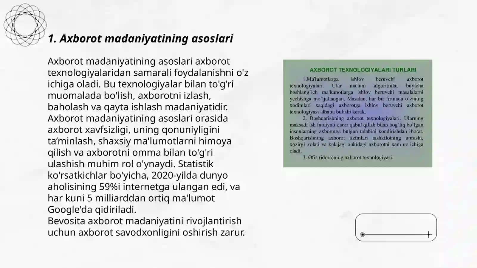 Axborot matnlari bilan ishlash va media madaniyat 3