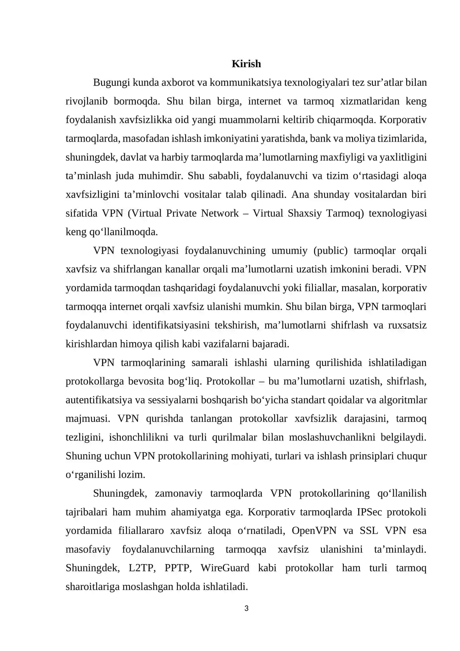 VPN tarmoq qurishda foydalaniladigan protokollar 3