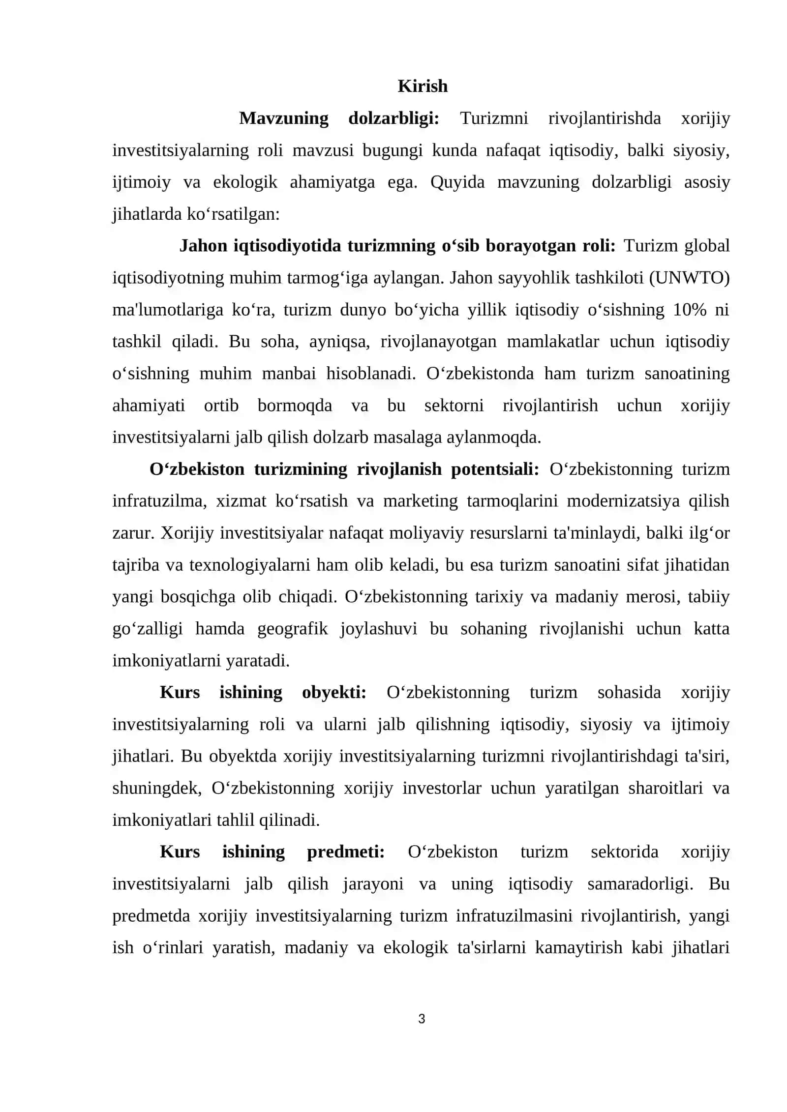 Turizmni rivojlantirishda xorijiy investitsiyalarning roli 3
