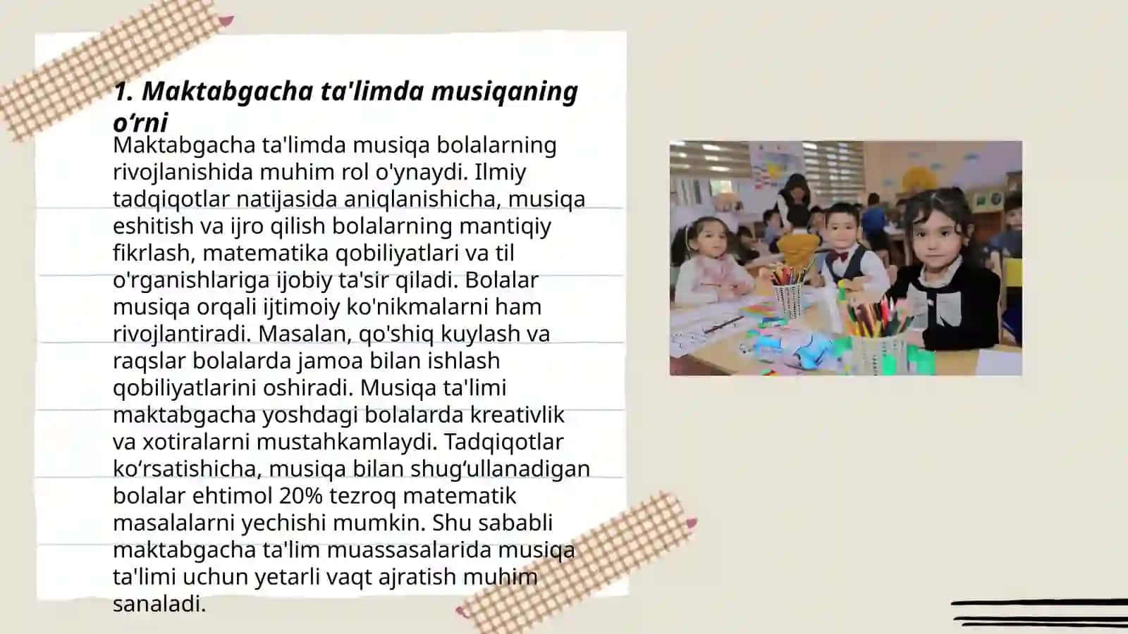 Maktabgacha ta lim muassasalari tarbiyalanuvchi yosh pisohalogik hususitatlari bolalarning yosh darajasida musiqi talim berish 3