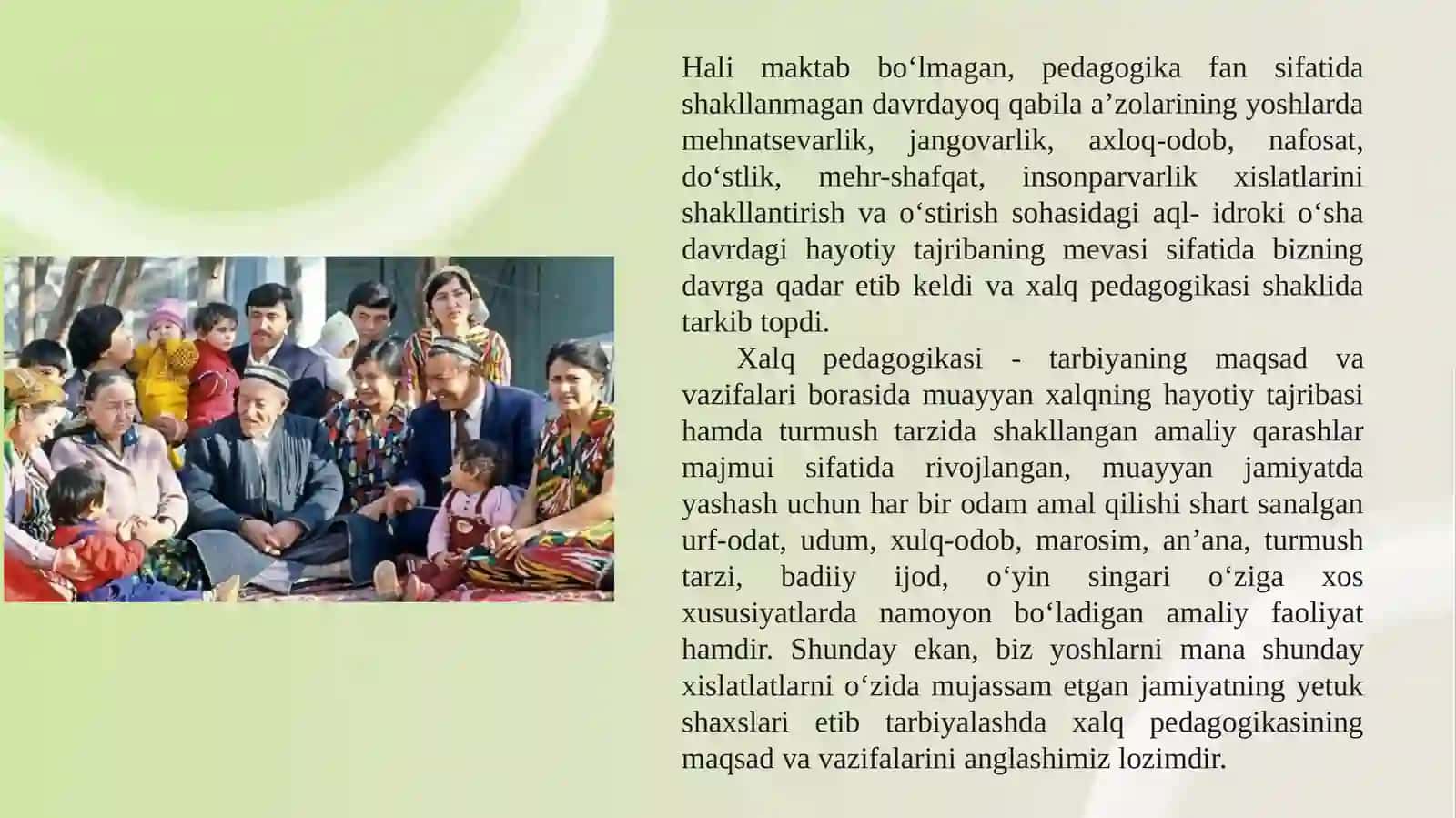 Inson kamolotida xalq pedagogikasining tutgan o‘rni 3