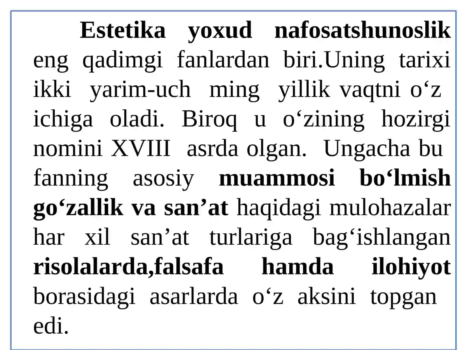 ESTETIKANING PREDMETI, MAQSADI VA VAZIFALARI 3