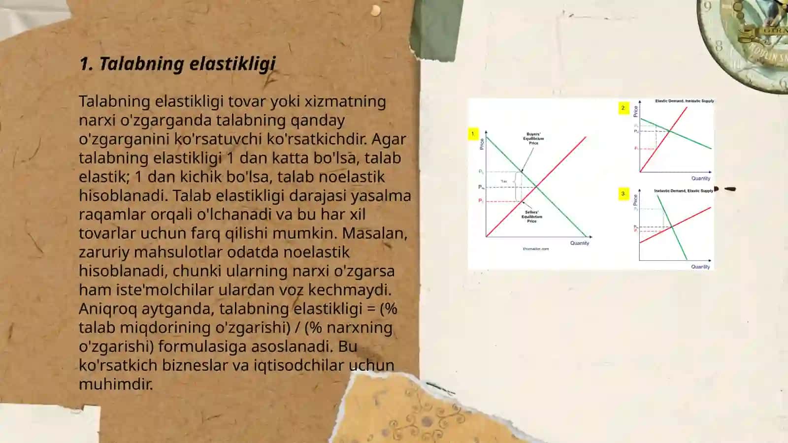 Talab va taklif elastikligiga k'ora soliqyukini hisoblash 3