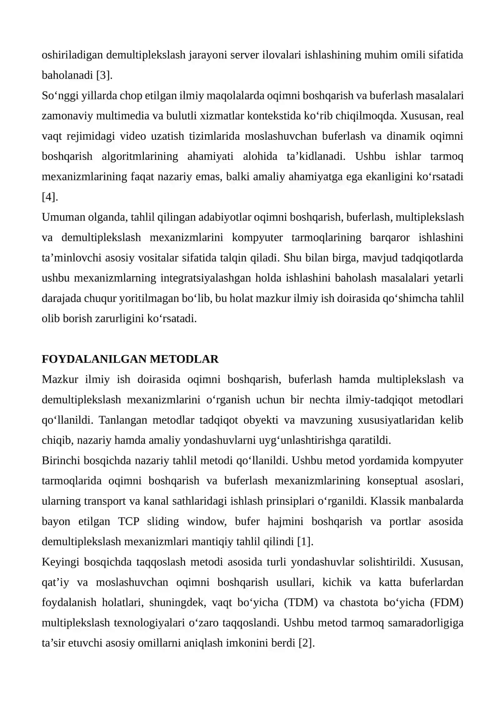 Oqimni boshqarish va buferlash. Multiplekslash va demultiplekslash 3