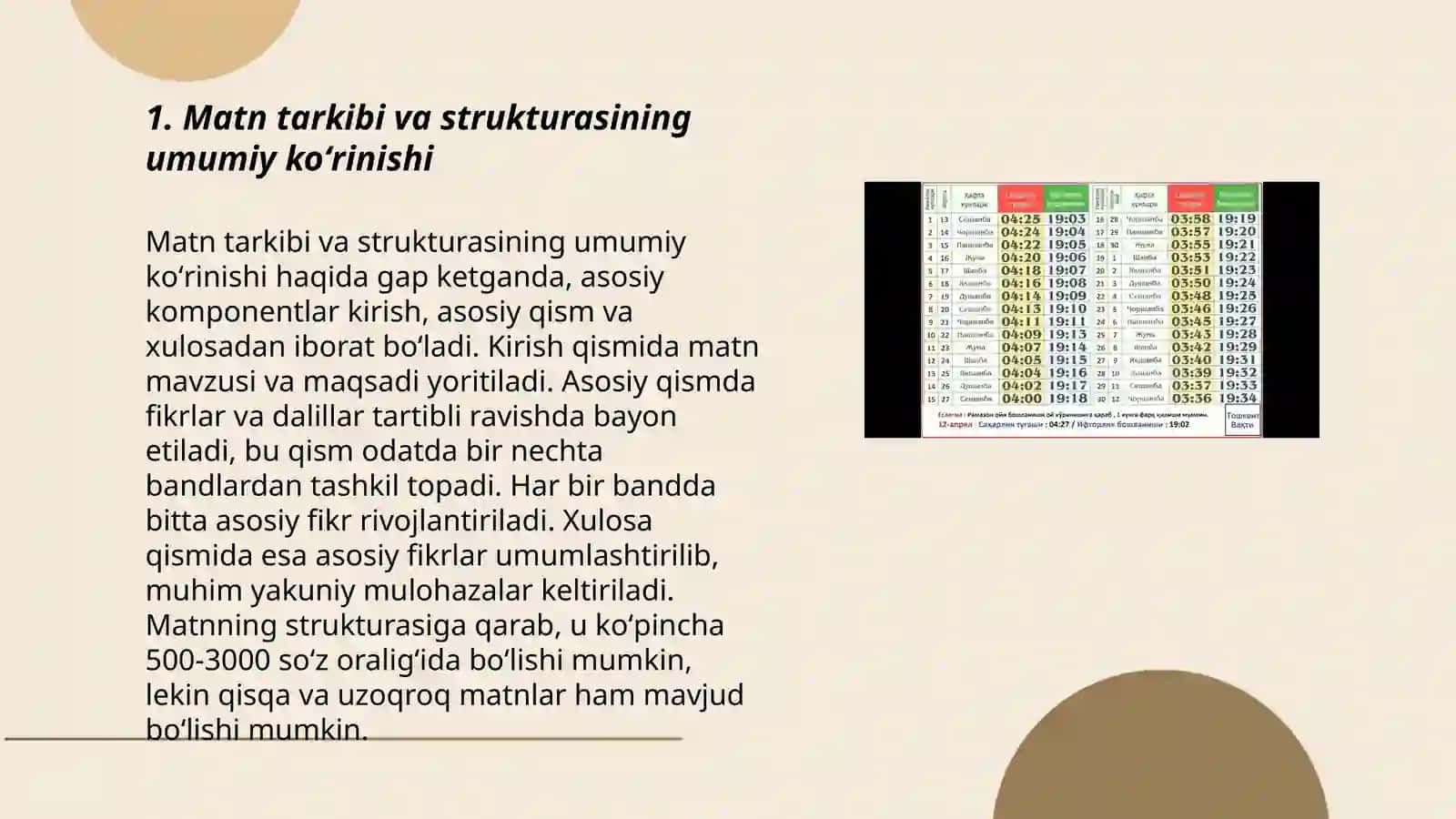 Matn tarkibi boʻyicha ilmiy ma'ruza tayyorlash 3