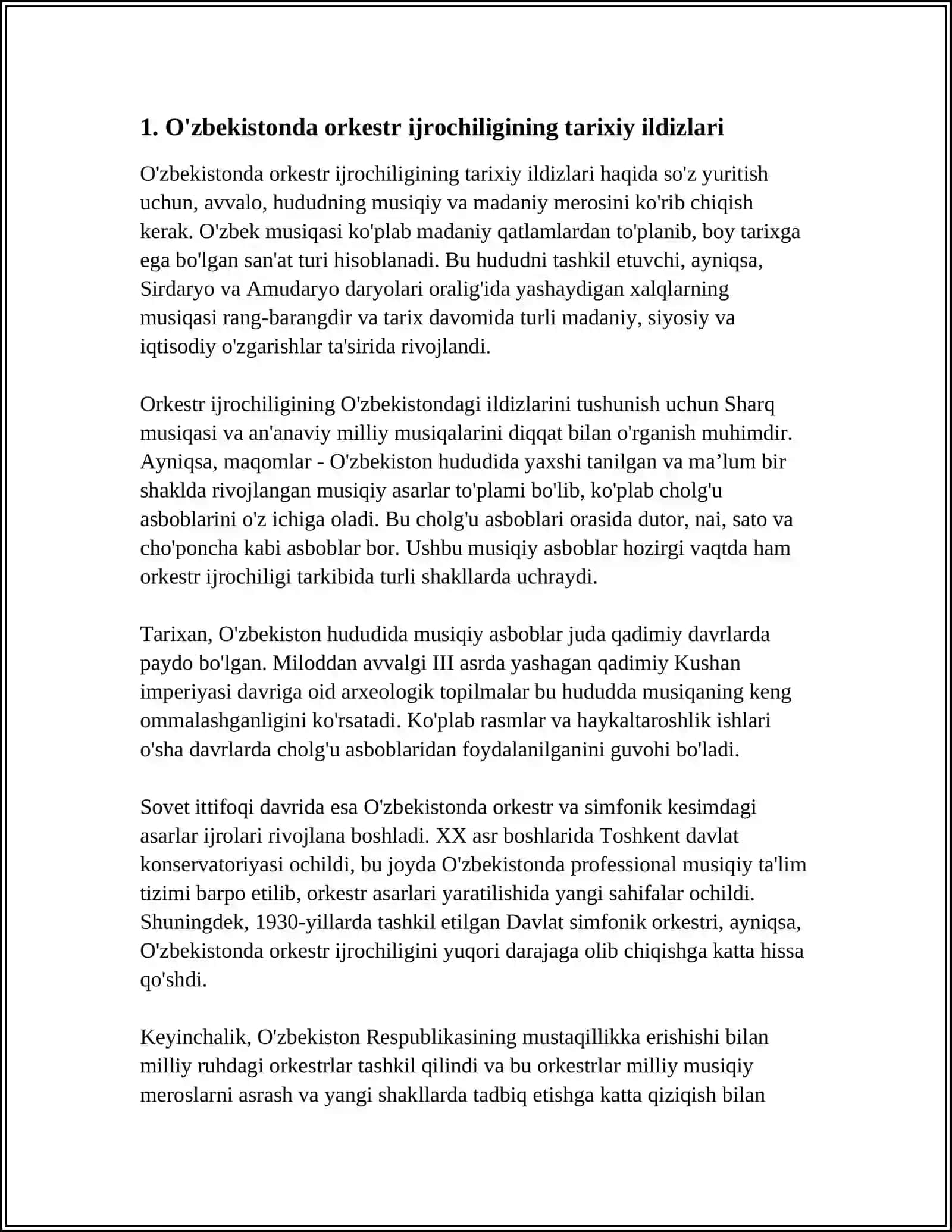 O'ZBEKISTONDA ORKESTR IJROCHILIGINING RIVOJLANISHI 3