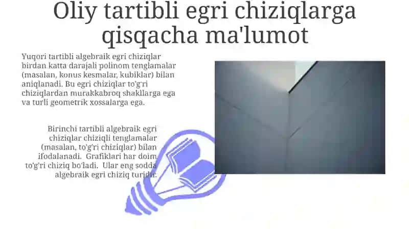 Birinchi tartibli algebraik chiziqlar 3
