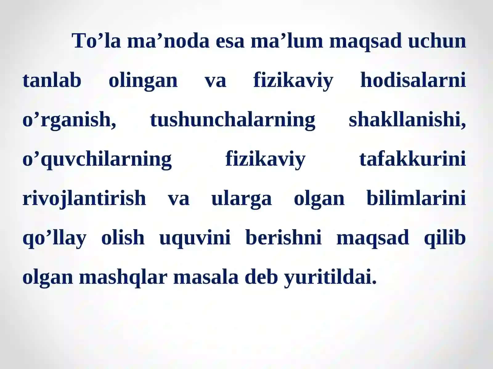 Fizik masala tushunchasi.Fizika masalalarini klassifikasiyalash 3