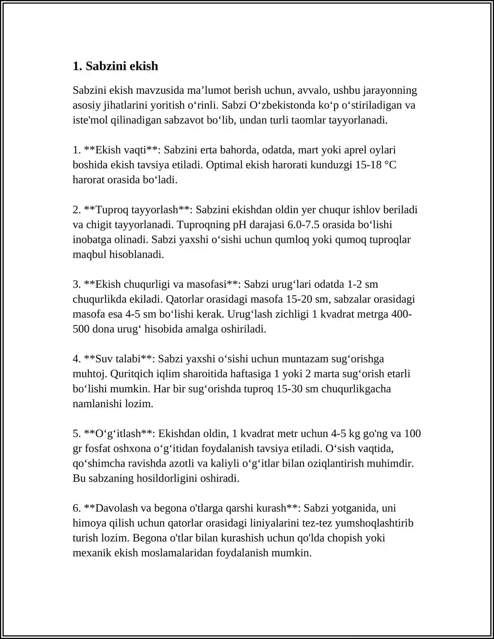 VEGETABLE 5 TA REJASI BILAN QARAQALPAQ TILINDA 3