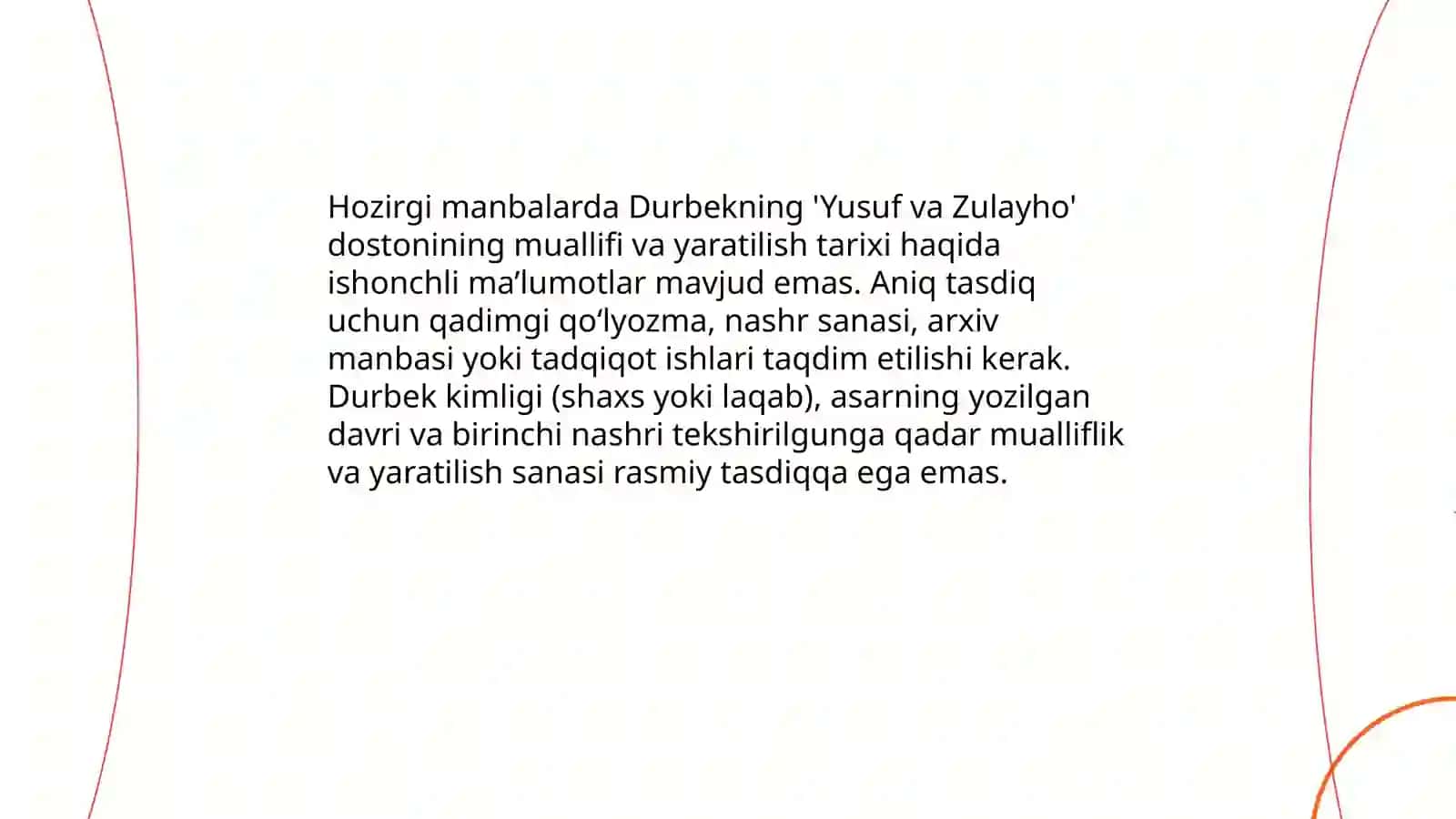 DURBEKNING “YUSUF VA ZULAYHO” DOSTONI 3