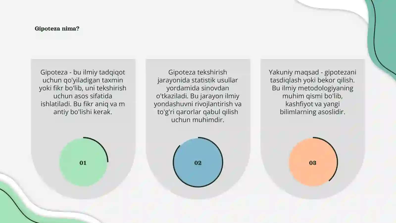Gipoteza va ularni tekshirish 3